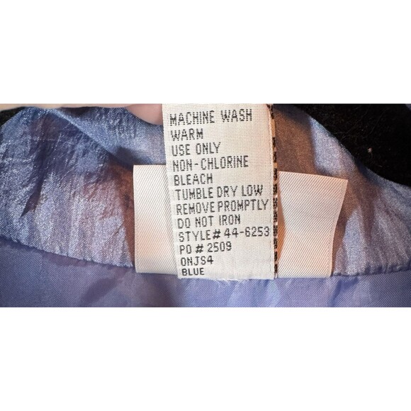 Blair Jacket Windbreaker Women's 2XL Zip Up Blue 80's Floral Embroidery Pockets - Picture 10 of 14